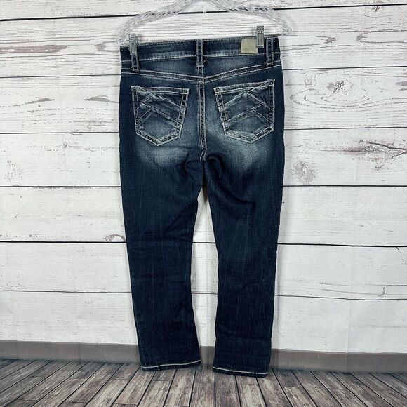 DayTrip Jeans Women 26 Blue Virgo Crop Straight Casual Midrise Relaxed Stretch - Picture 5 of 14